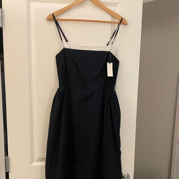 Anthropologie Square-Neck Poplin Midi Dress, Sz Sm - Picture 2 of 8